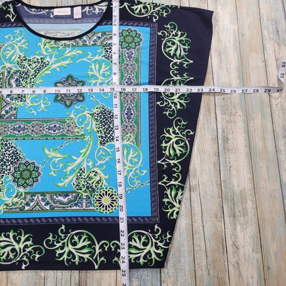Chico's Colorful Patterned Top. - Picture 3 of 7